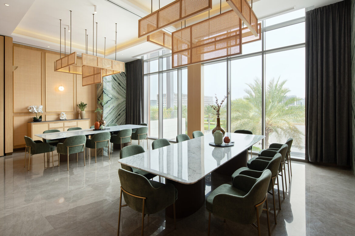 Architectural interior retouching for restaurant space