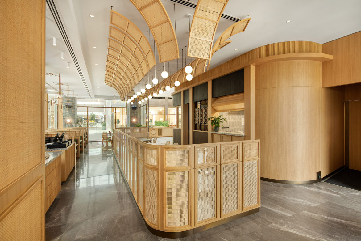 Interior photo retouching for food court and retail space
